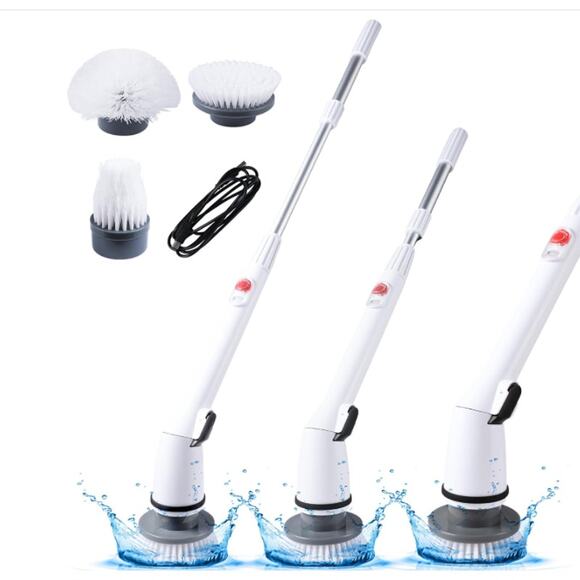 Cordless Electric Spin Scrubber, 380RPM High Speed,Fast Charging, 3 Brush Heads - Picture 1 of 6